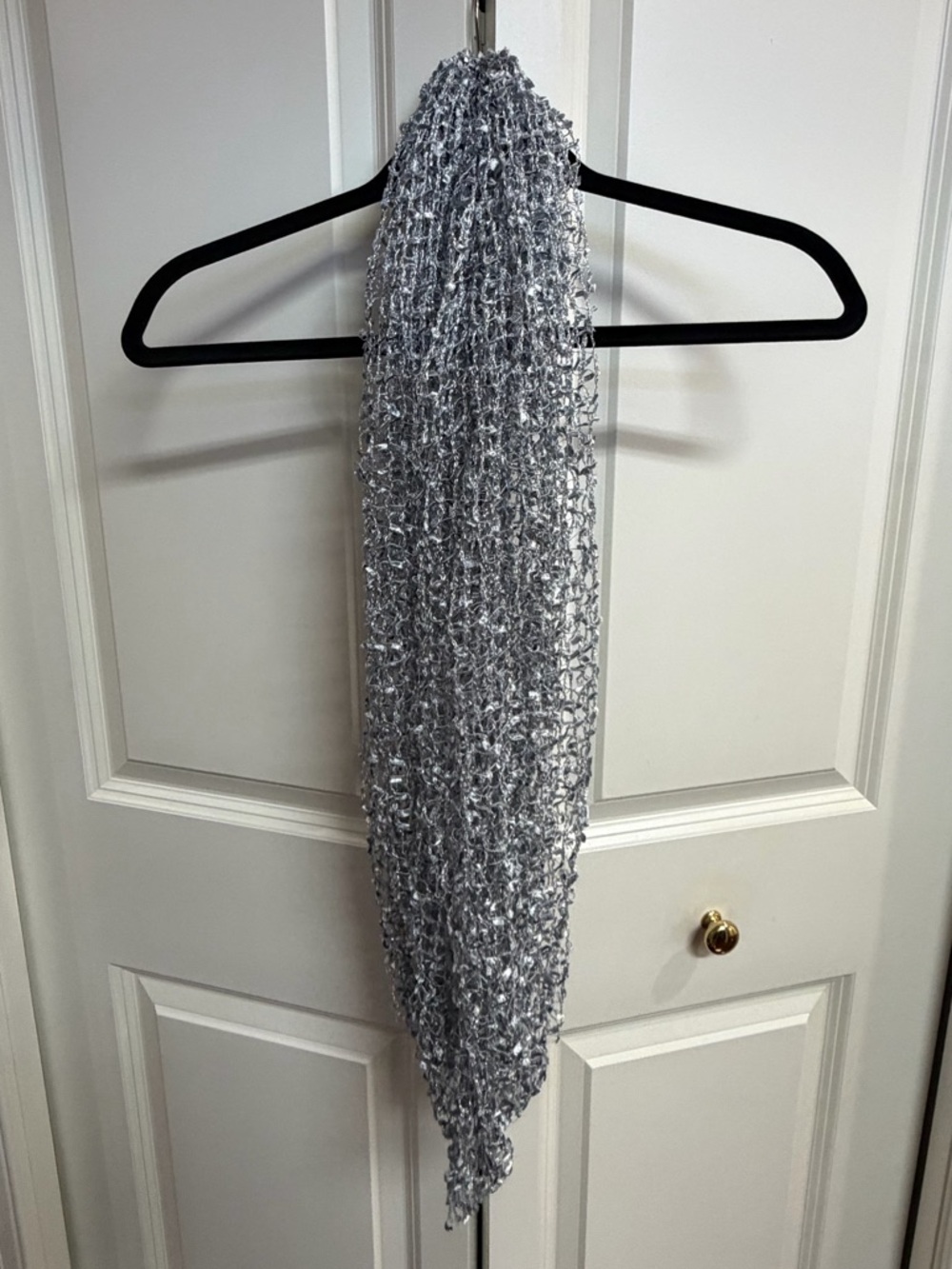Silver Metallic Loop Infinity Scarf - Picture 2 of 3